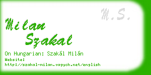 milan szakal business card